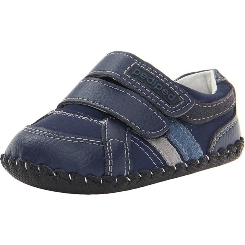 NEW pediped Originals Charleston Navy Dual Strap Soft Sole Dress Sneaker Shoe